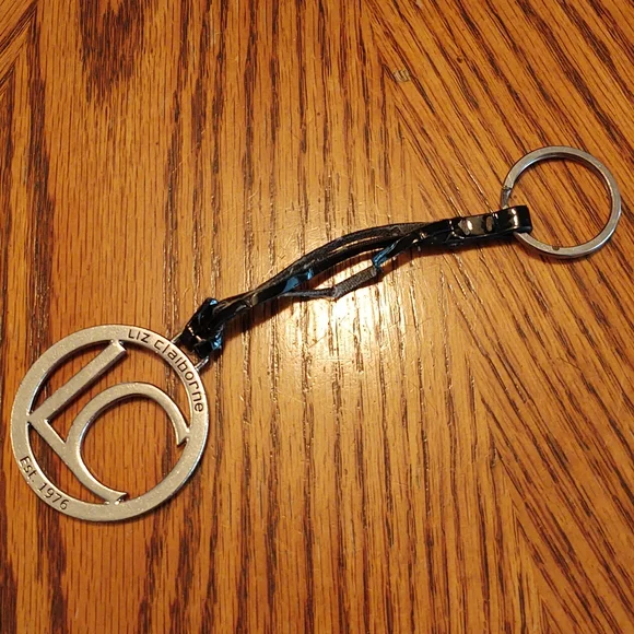 Liz Claiborne Vegan Patent Leather Purse, Wallet, Keychain Set Black - Picture 7 of 16